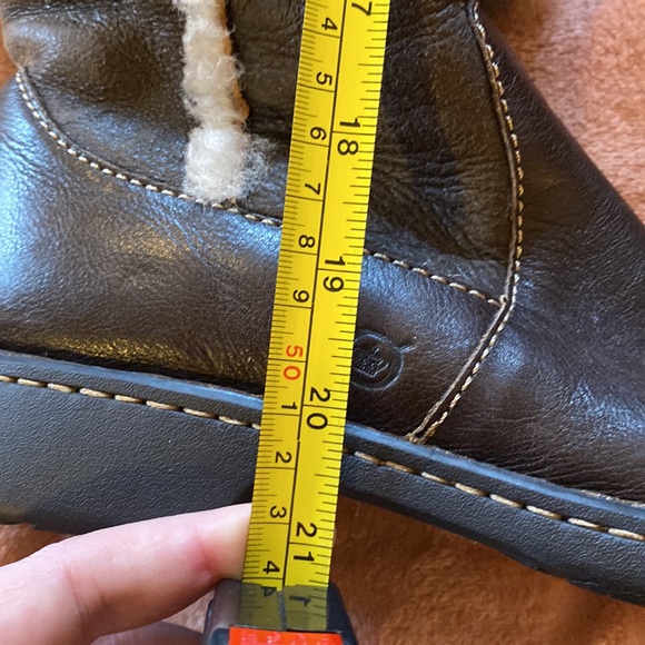 Born cognac leather/shearling lined boots, over the knee/ folds to knee - Picture 9 of 15